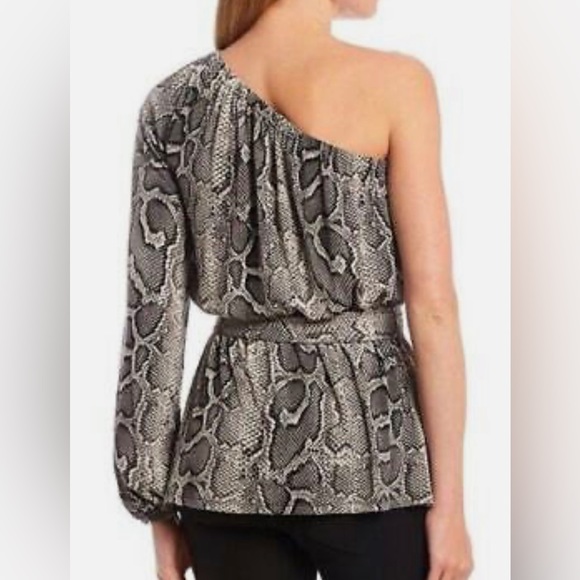 1 Michael Michael Kors snake, print, one shoulder top - Picture 2 of 4